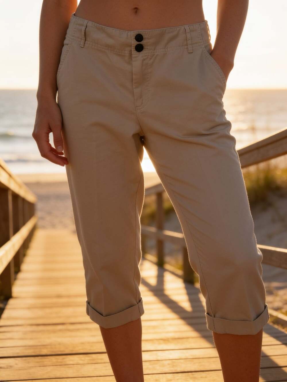 Crazy Horse by Liz Claiborne Beige Capri Pants 12*